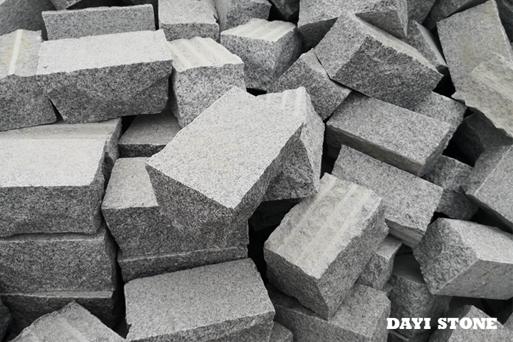 G603-10 Light Grey Natural Granite Stone Cubs Top BH other sides split - Dayi Stone